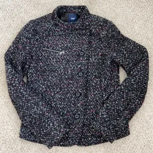 GAP Cropped Violet &amp; Black Tweed Coat, XS