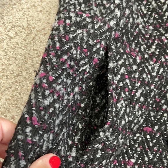 GAP Cropped Violet &amp; Black Tweed Coat, XS