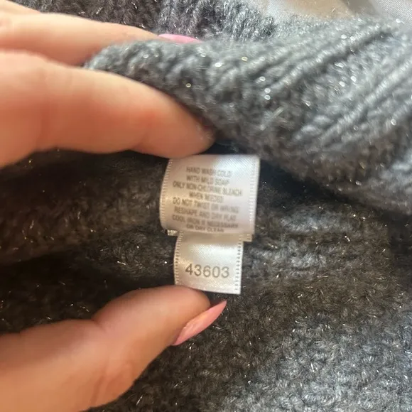 Garnet Hill Shimmering Cabled Cashmere Sweater in Grey Size Women’s XS