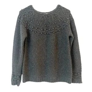 Garnet Hill Shimmering Cabled Cashmere Sweater in Grey Size Women’s XS