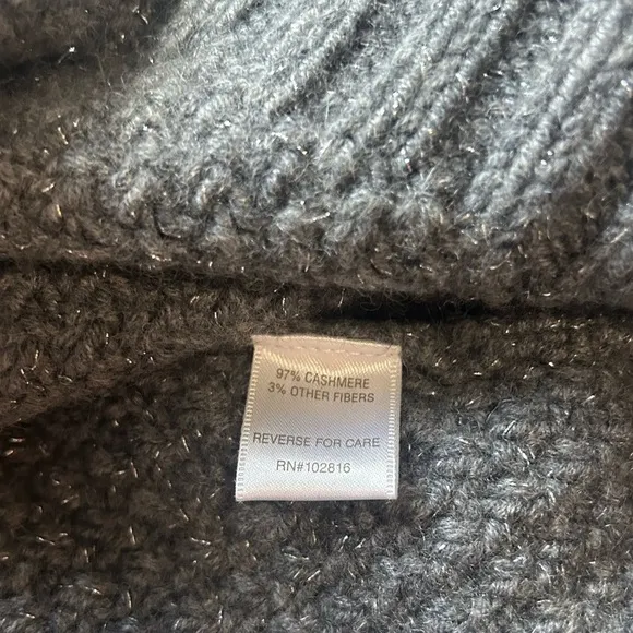 Garnet Hill Shimmering Cabled Cashmere Sweater in Grey Size Women’s XS