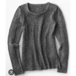 Garnet Hill Sz M Cashmere Pointelle Detail Pullover Sweater Gray
