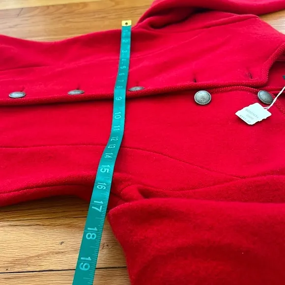 Geiger Boiled New Pure Laine Wool Jacket Blazer Red Austria Dead Stock EU34/US4