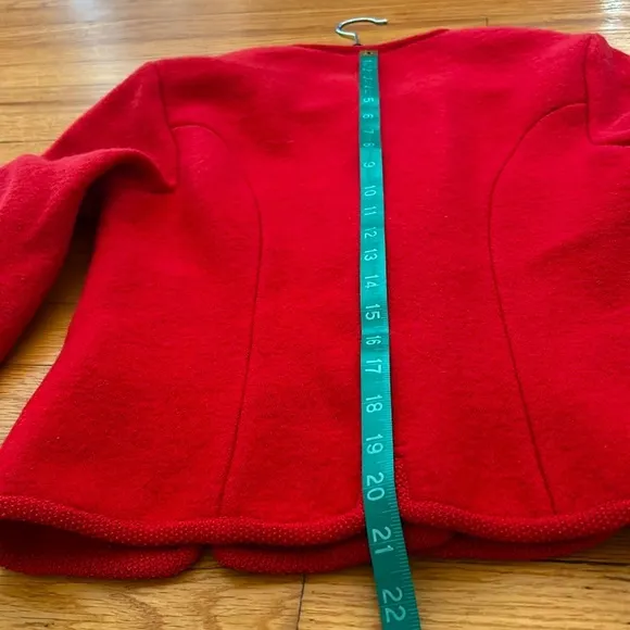 Geiger Boiled New Pure Laine Wool Jacket Blazer Red Austria Dead Stock EU34/US4