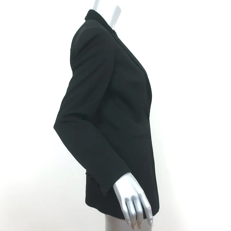 Giorgio Armani Classico Velvet-Collar Blazer Black Wool Crepe Size 40