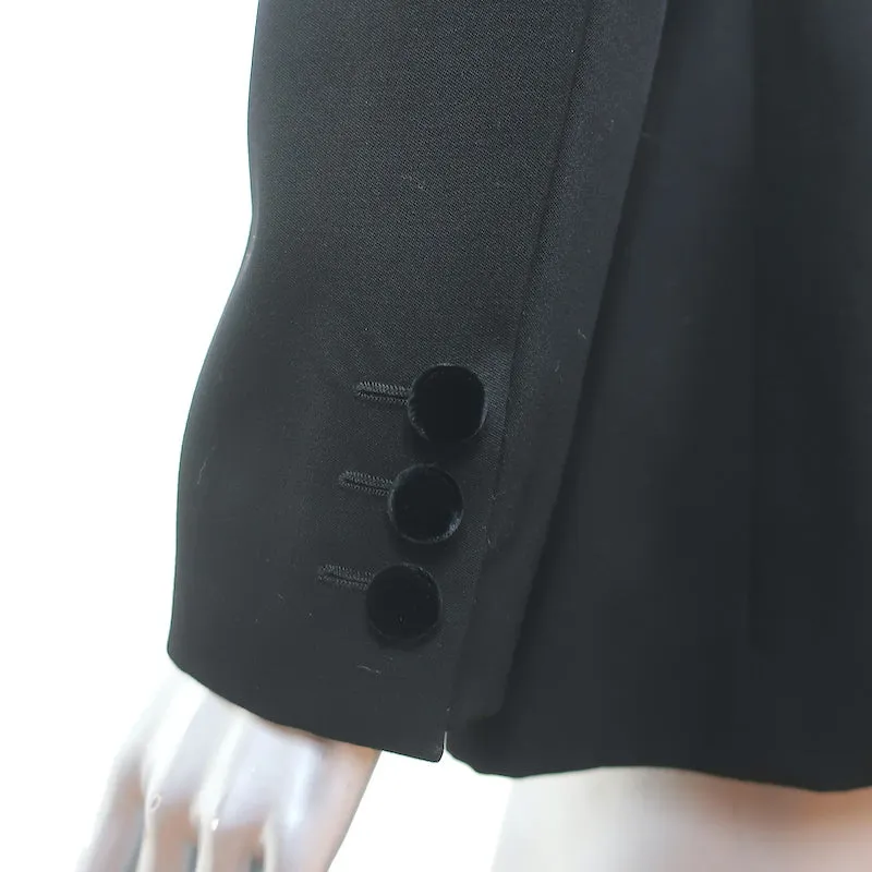 Giorgio Armani Classico Velvet-Collar Blazer Black Wool Crepe Size 40
