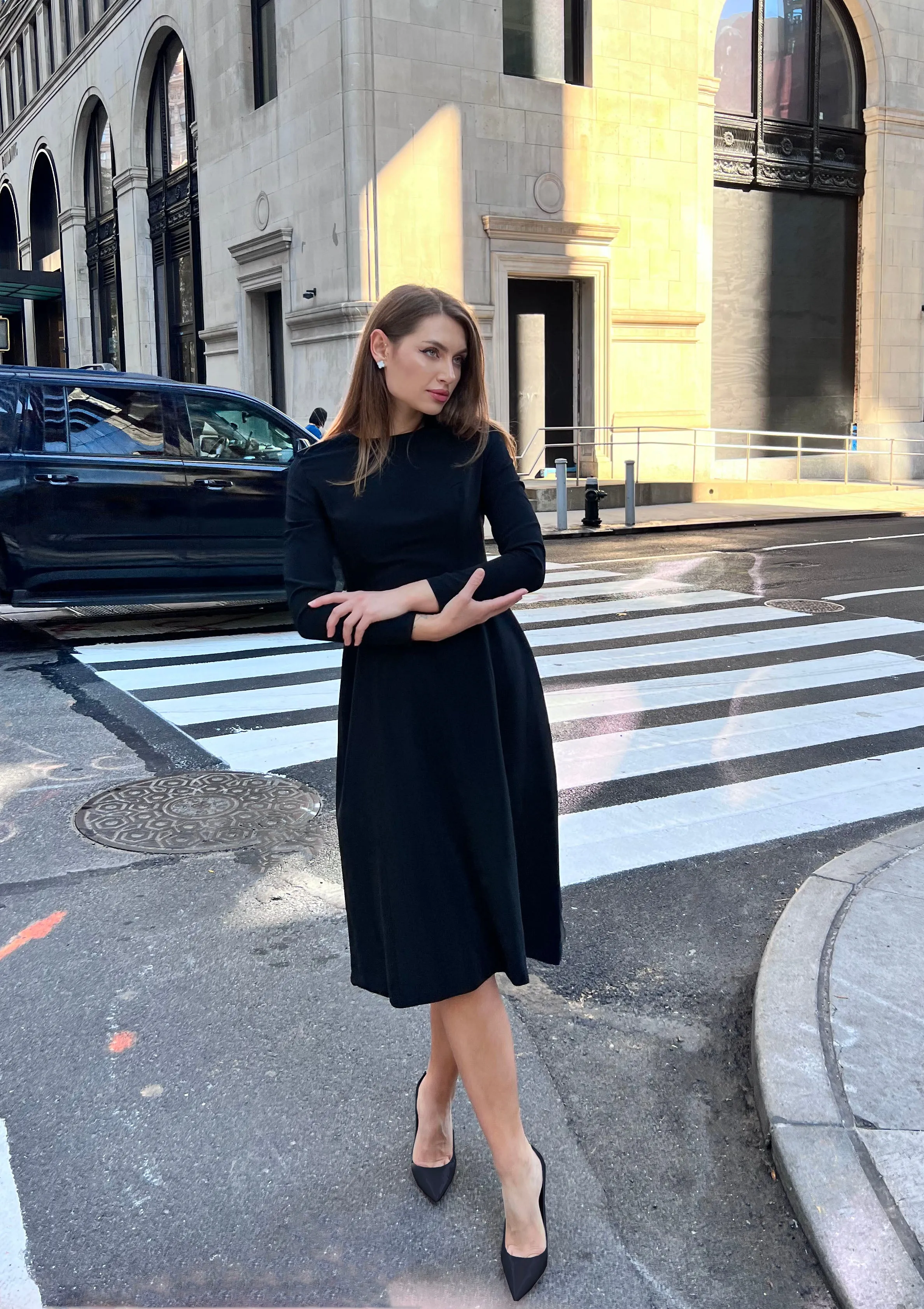 Grace Marigold A-Line Dress with Long Sleeves