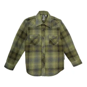 Green Plaid Knuckleheads Long Sleeve Rockabilly Shirt