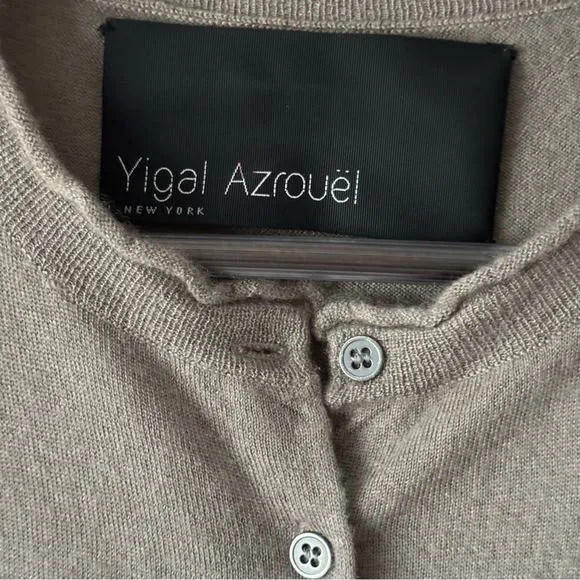 GUC YIGAL AZROUEL CASHMERE BUTTON UP CARDIGAN SWEATER SIZE MEDIUM