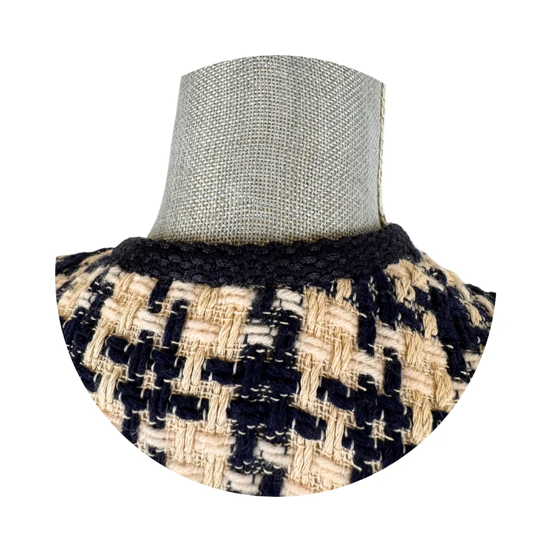 Gucci Houndstooth Tweed Navy and White Blazer - Size 36
