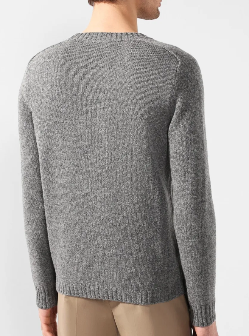 Gucci Panther Embroidered Knit Sweater in Gray