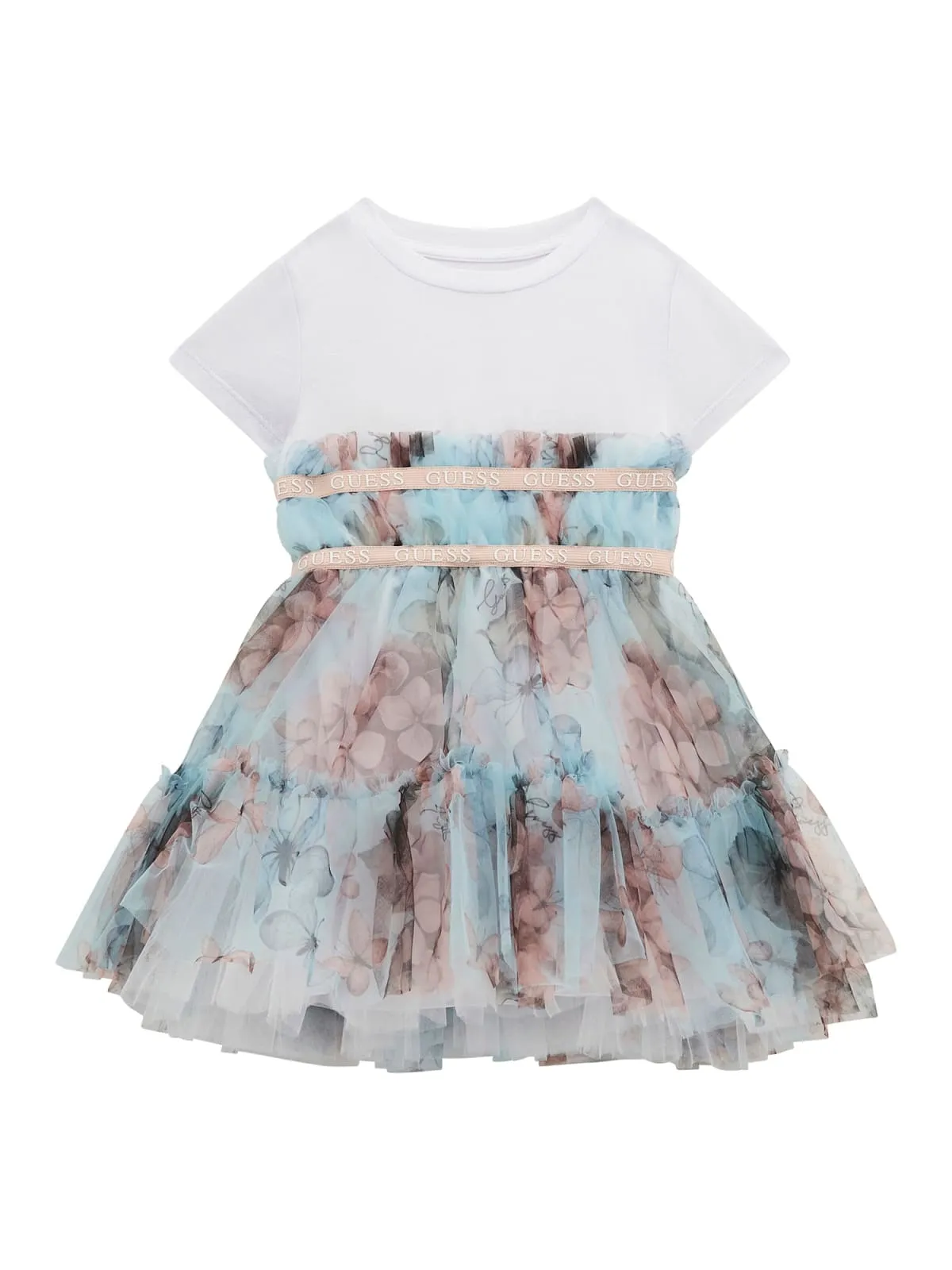 Guess Blue Tulle T-Shirt Dress