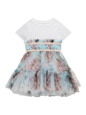 Guess Blue Tulle T-Shirt Dress