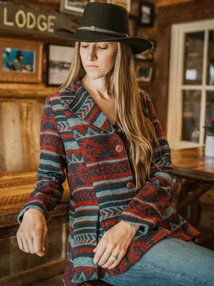 Gusseted Blaire Navy   Red Jacket