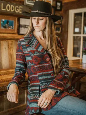 Gusseted Blaire Navy   Red Jacket