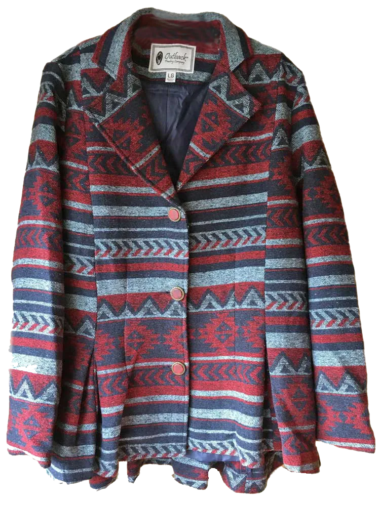 Gusseted Blaire Navy   Red Jacket