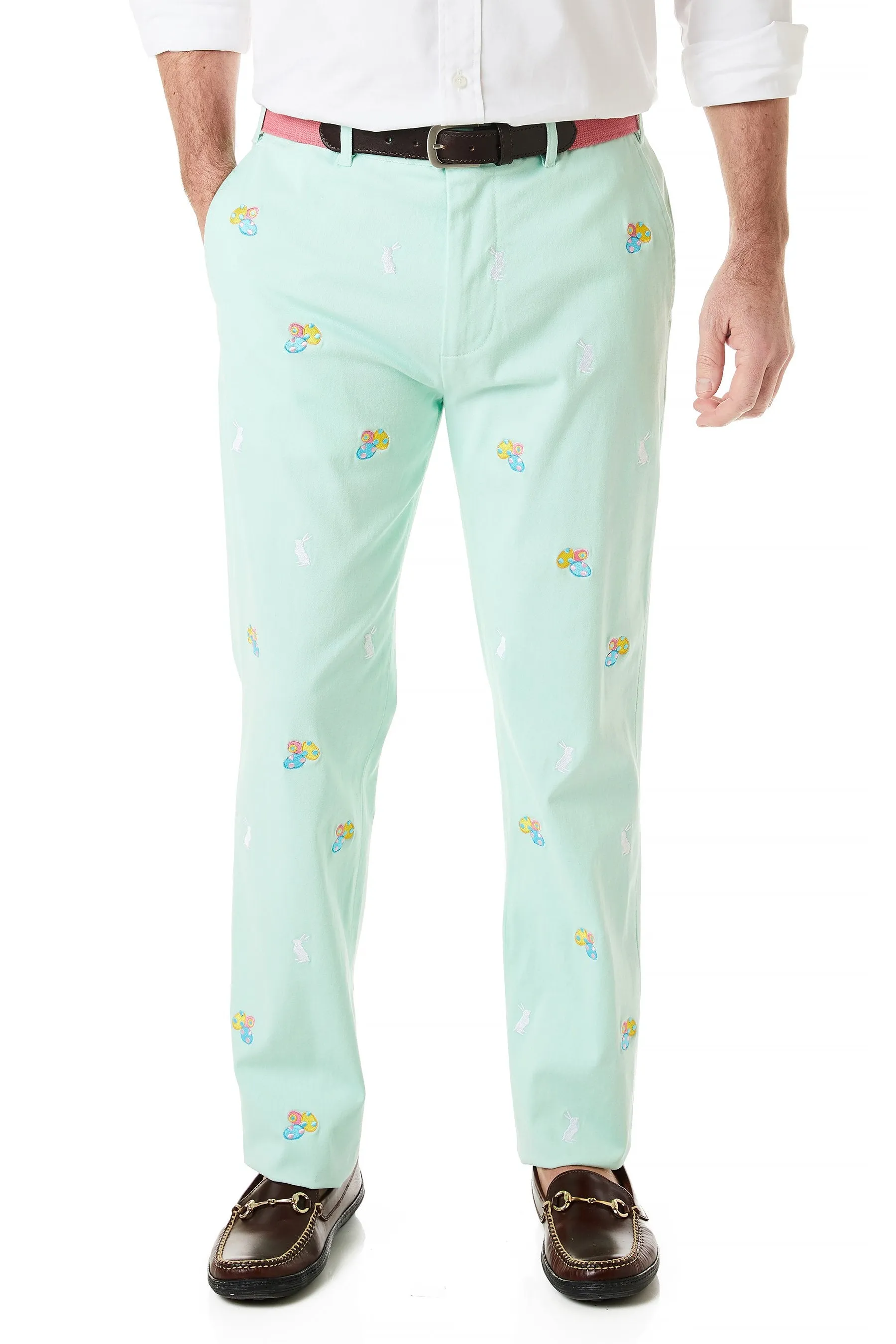 Harbor Pant Stretch Twill Mint with Easter Eggs and Bunny