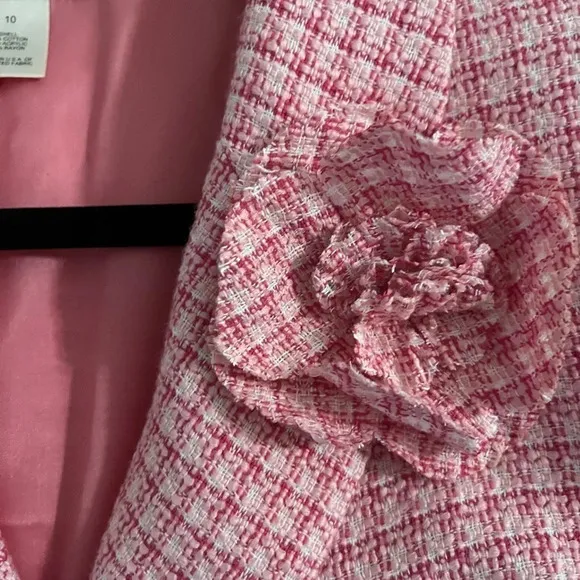 HAROLDS TWEED PINK BLAZER/JACKET WITH REMOVABLE BROCHE PIN