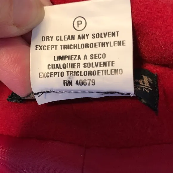 Harvé Bernard wool cashmere holiday red one button classic blazer jacket size 16