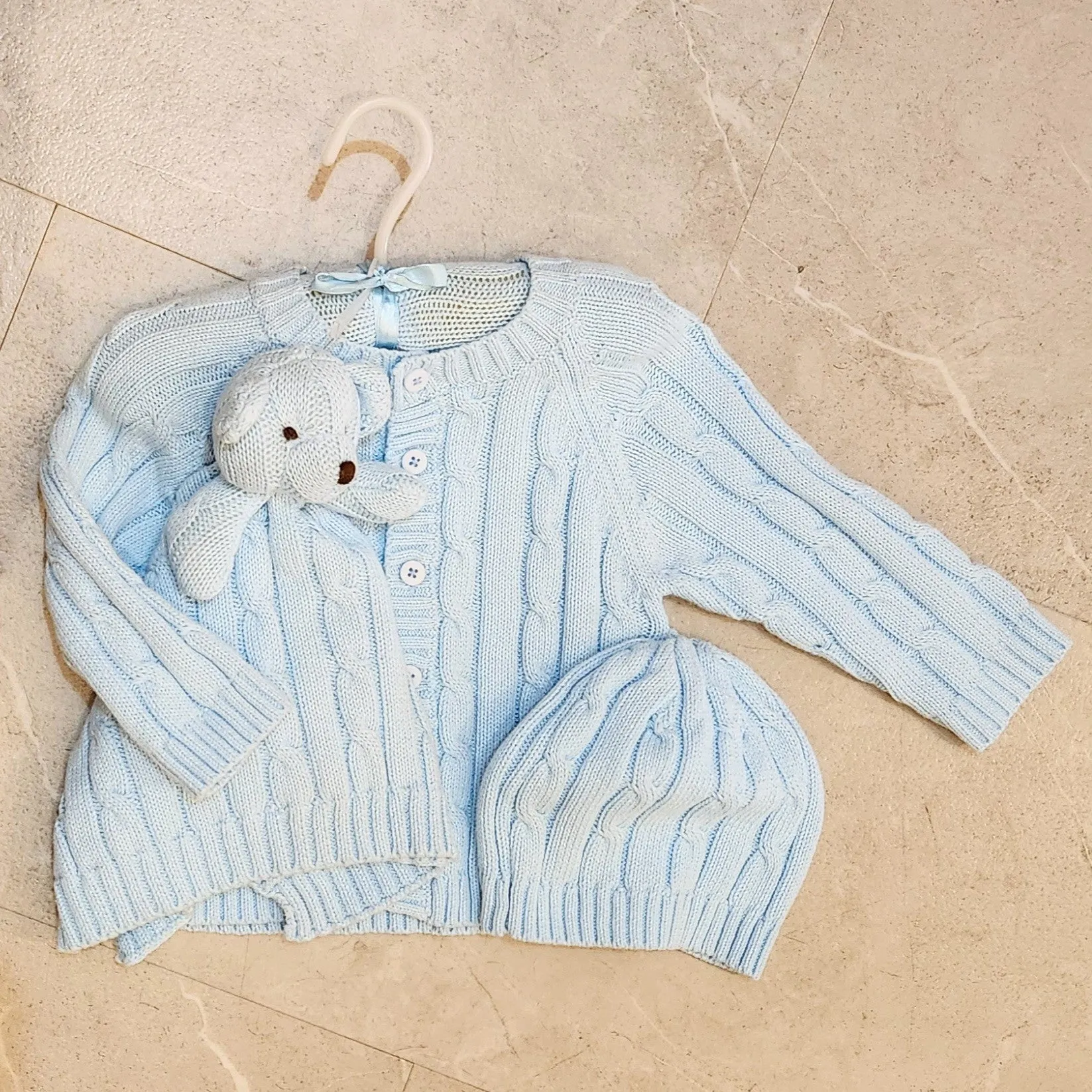 Hat, Sweater & Lovey Set