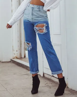 Heaven Devil Colorblock Straight Pants