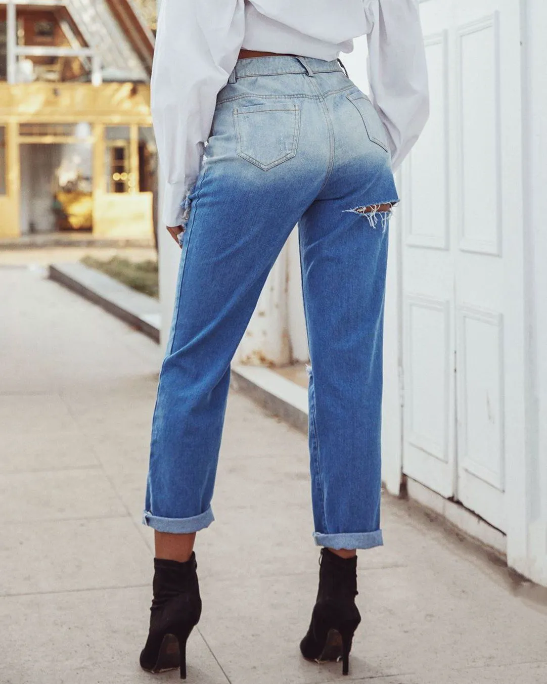 Heaven Devil Colorblock Straight Pants