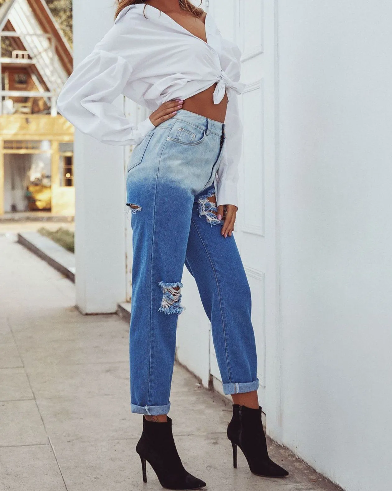Heaven Devil Colorblock Straight Pants