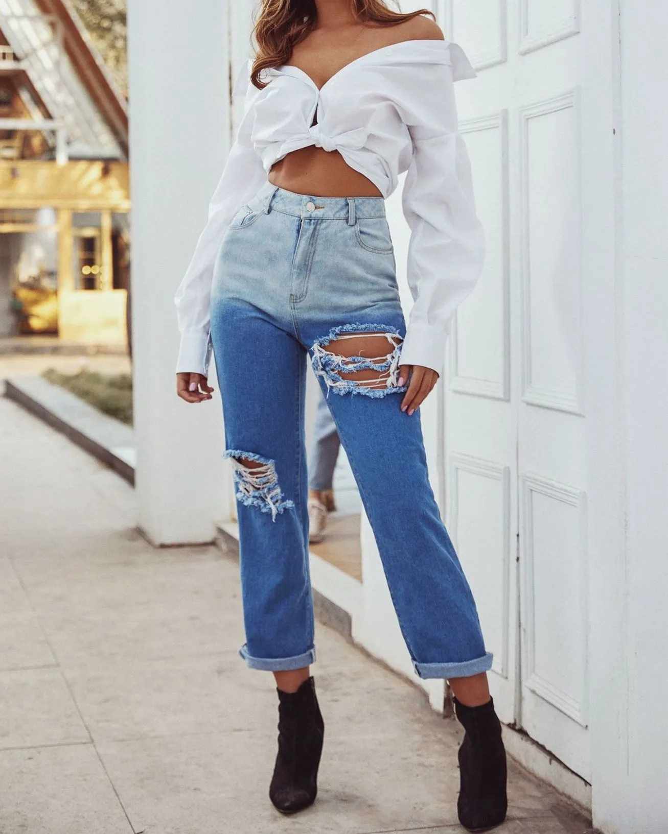 Heaven Devil Colorblock Straight Pants