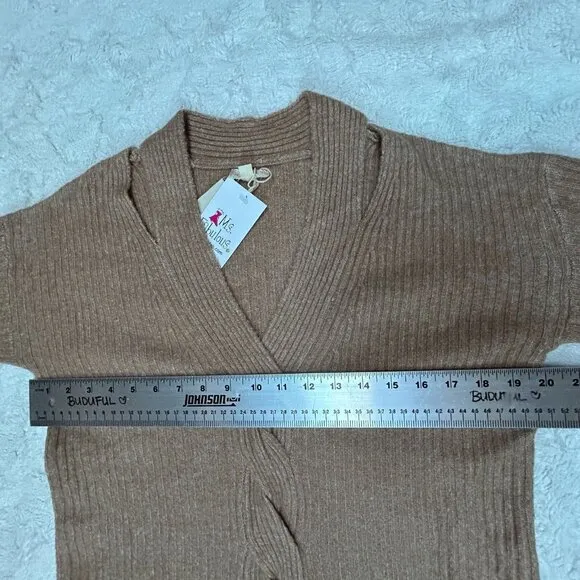 Hem &amp; Thread Womens More Than Ever Cable Knit Sweater Pullover Brown Small New