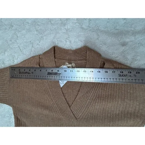 Hem &amp; Thread Womens More Than Ever Cable Knit Sweater Pullover Brown Small New