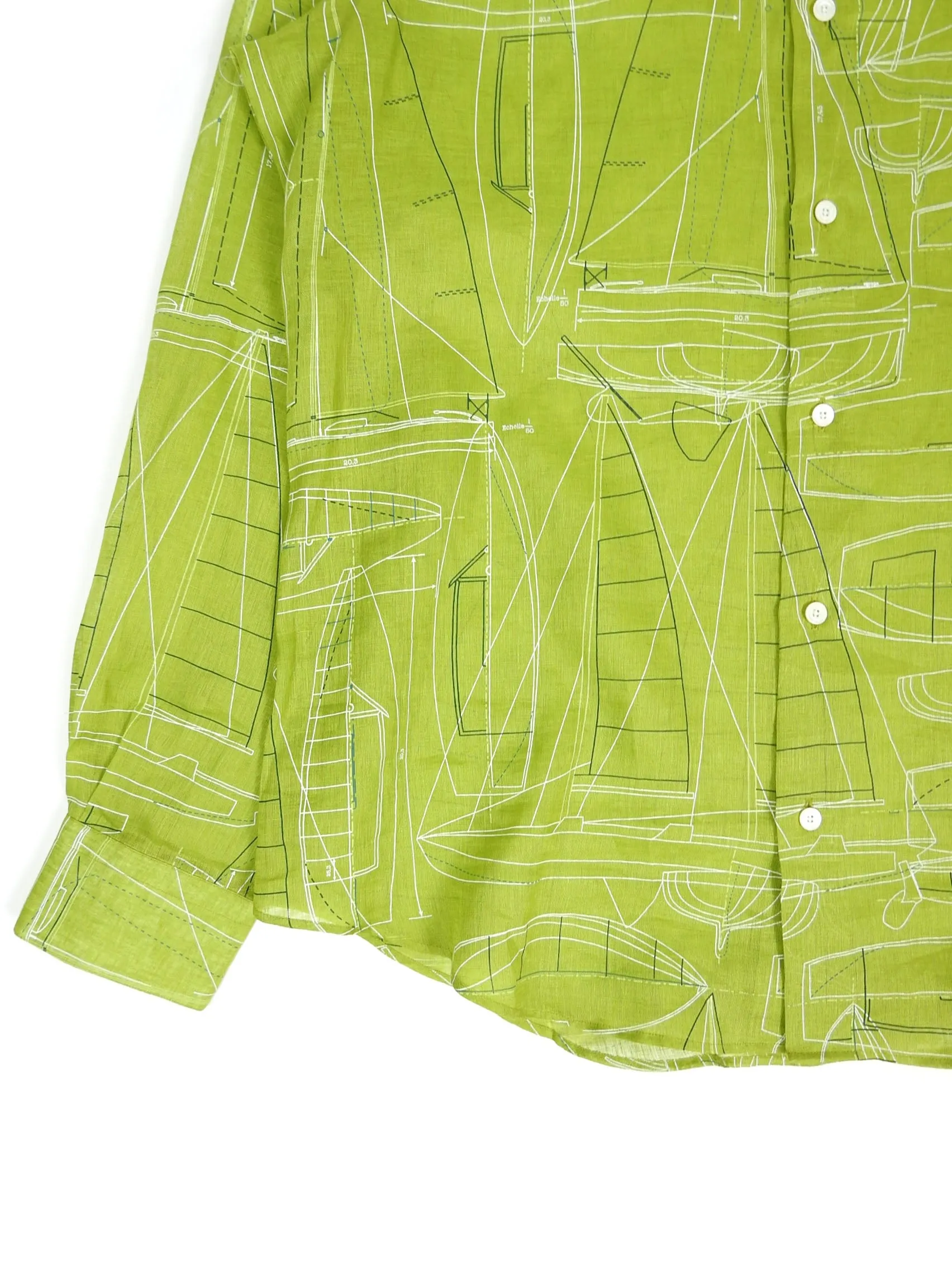 Hermes Graphic Linen Shirt Size 41 || 16