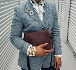 Herringbone tweed blazer