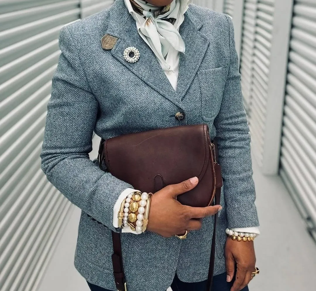Herringbone tweed blazer