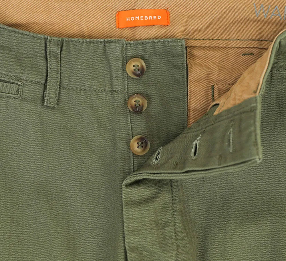 Homebred Herringbone Straight Fit Chino Pant