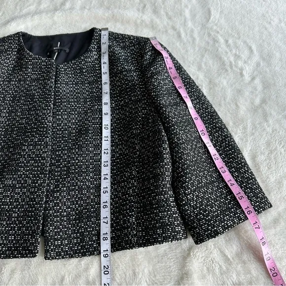 Hugo Boss Jimi1 Tweed Black White Crewneck 3/4 Sleeve Blazer L (12)