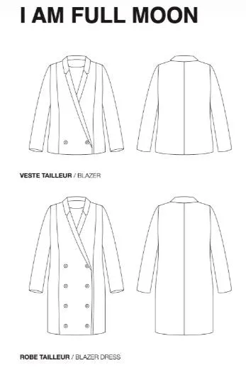 I AM FULL MOON Veste tailleur - Patron de couture pochette