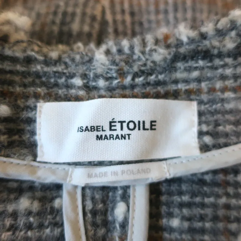 Isabel Marant Etoile Blazer Lyra Gray Checked Tweed Size 36 One-Button Jacket