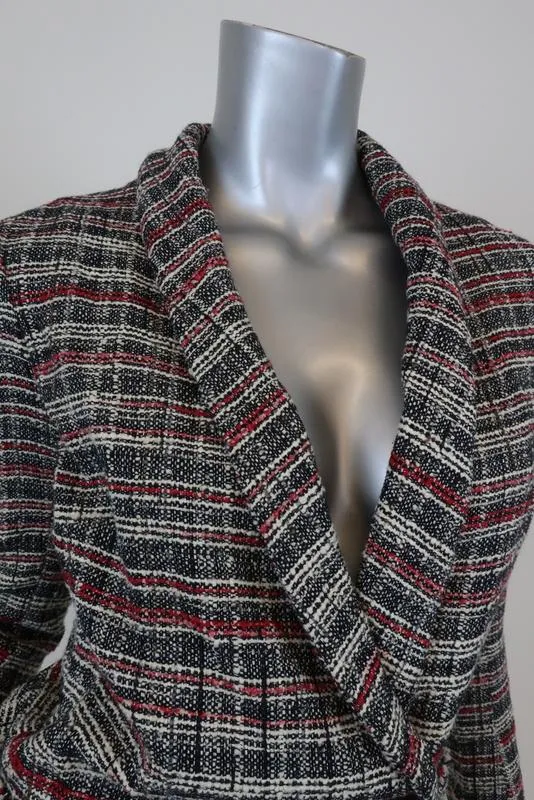 Isabel Marant Etoile Gabe Tweed Blazer Black/Red Size 36 Double Breasted Jacket