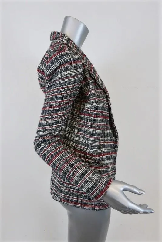 Isabel Marant Etoile Gabe Tweed Blazer Black/Red Size 36 Double Breasted Jacket