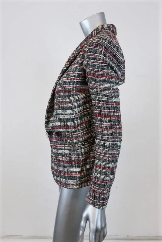 Isabel Marant Etoile Gabe Tweed Blazer Black/Red Size 36 Double Breasted Jacket