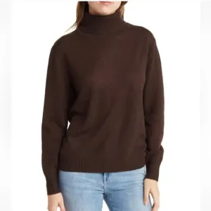 J. Crew 100% Cashmere Turtleneck Brown Sweater Small