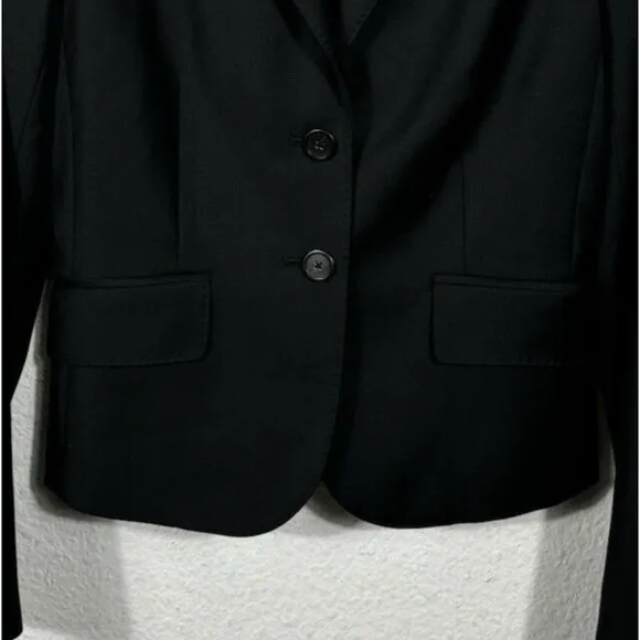 J. Crew Blazer Womens Size 4 Wool Black Super 120s 2 Button