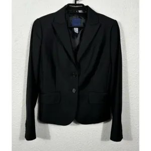 J. Crew Blazer Womens Size 4 Wool Black Super 120s 2 Button
