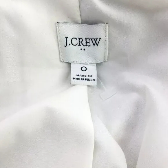 J. Crew Blazer Womens sz 0 Buffalo Check Wool Black White Gold Buttons Classic