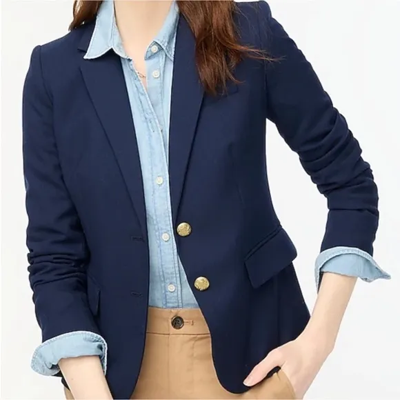 J. Crew Keating Schoolboy wool blend blazer jacket Size 2 Blue New without tag