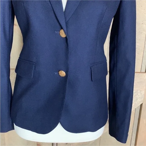J. Crew Keating Schoolboy wool blend blazer jacket Size 2 Blue New without tag