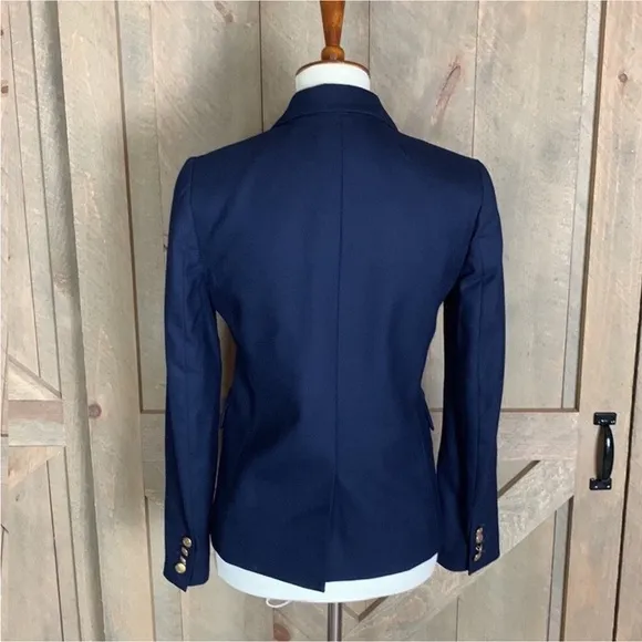 J. Crew Keating Schoolboy wool blend blazer jacket Size 2 Blue New without tag