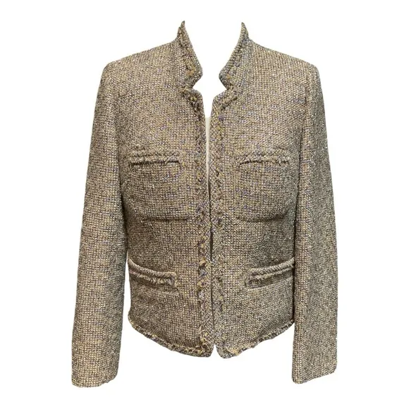 J. Crew Multicolor Metallic Tweed Blazer Size 8