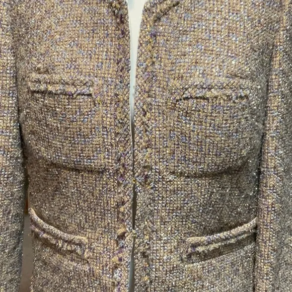 J. Crew Multicolor Metallic Tweed Blazer Size 8