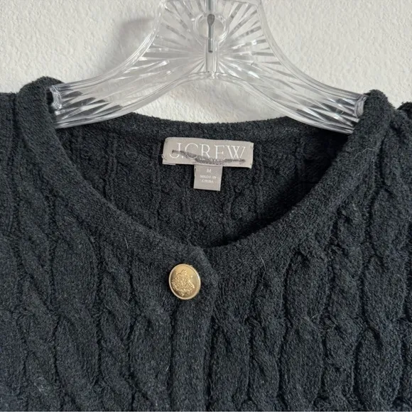 J. Crew Odette Cable-Knit Sweater Lady Jacket in Cotton-Blend Bouclé Size: M